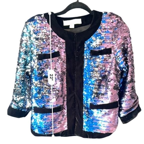 Boston Proper Vintage Sequin Mermaid Jacket sz S - Picture 6 of 9